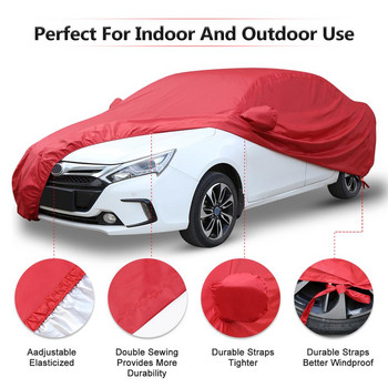 X Autohaux Breathable Car Covers 490*180*160cm 3XL Outdoor Waterproof Dustproof Rain Snow Anti UV Heat Exterior Car Protective