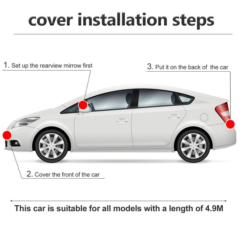 X Autohaux Légáteresztő autóhuzatok 490*180*160cm 3XL Kültéri Vízálló Porálló Eső Hó Anti UV Meleg külső Autóvédő