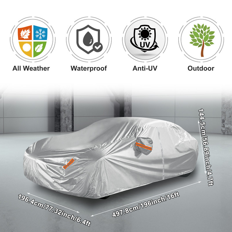 X Autohaux, skirtas Tesla automobilių dangčiams, skirtas Tesla Model S 2012-2021 Neperšlampamas dulkėms atsparus sniegas nuo saulės šilumos vidaus lauko, visas automobilio dangtis