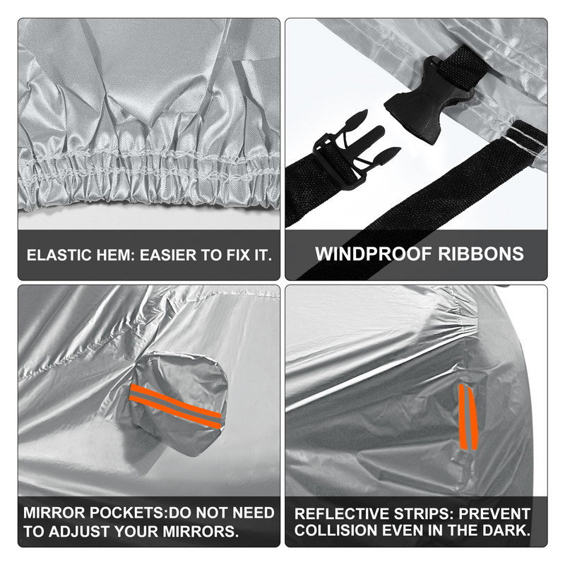 X Autohaux, skirtas Tesla automobilių dangčiams, skirtas Tesla Model S 2012-2021 Neperšlampamas dulkėms atsparus sniegas nuo saulės šilumos vidaus lauko, visas automobilio dangtis