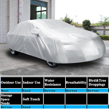 X Autohaux Universal Car Καλύμματα Εσωτερικού εξωτερικού χώρου, αδιάβροχο από τον ήλιο, χιονοσκόνη, ανθεκτικό στη βροχή κάλυμμα προστασίας για SUV Sedan Truck