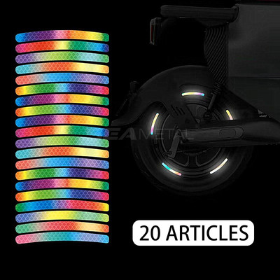 20 tk rattarummu helkurkleebised kriimustusvastased auto kere dekoratiivsed velje ribad, hoiatus, möödumine auto mootorratta jalgrattale