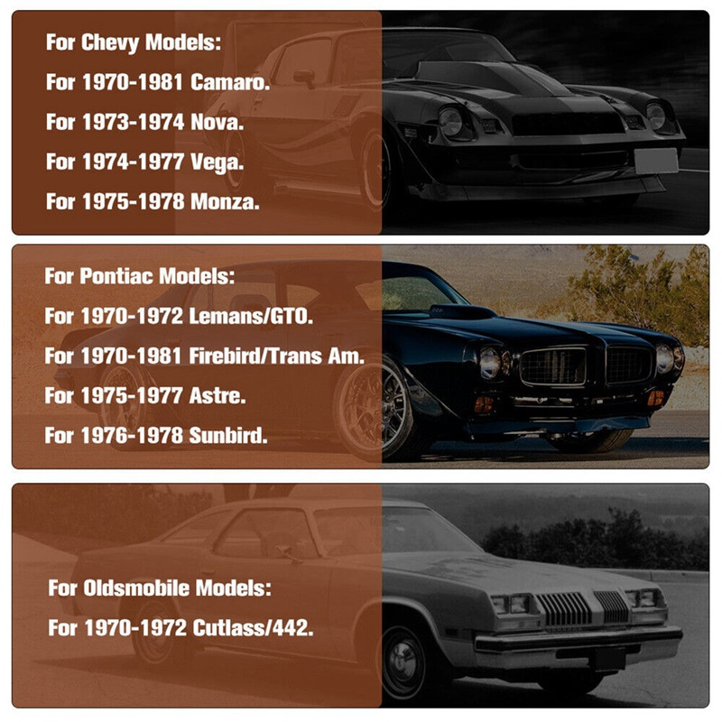 2PCS R312 R313 Kompleti za montažu retrovizora Brtva za pukotine Vijci za vrata L&R Zamjena za Chevrolet Firebird Camaro Nova Vega 1970-1981