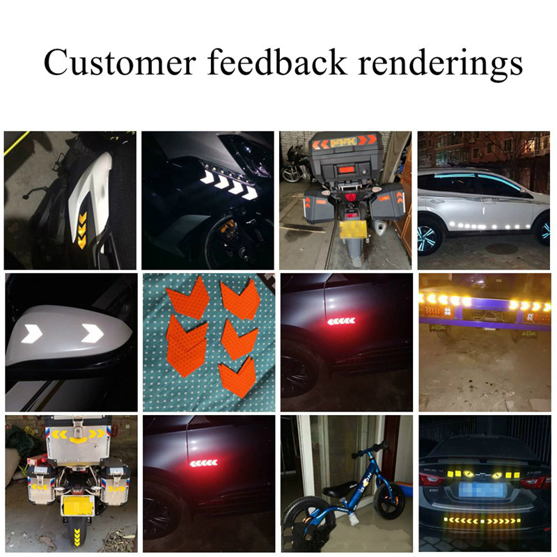 10 bucăți/set bandă reflectorizantă pentru semne de săgeată, autocolant de siguranță pentru bara de protecție pentru mașină, reflector pentru portbagaj, bandă de pericol pentru stilul de mașină.