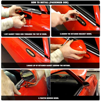 Лява монтажна скоба за огледало за обратно виждане R313 Cracket Gasket Винтове за врата за Chevrolet Firebird Camaro Nova Vega 70-81