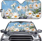 Parasolar personalizat pentru parbriz frontal auto Daisy - blocheaza razele UV Protector parasolar - Parasolar automat pliabil acordeon pt.