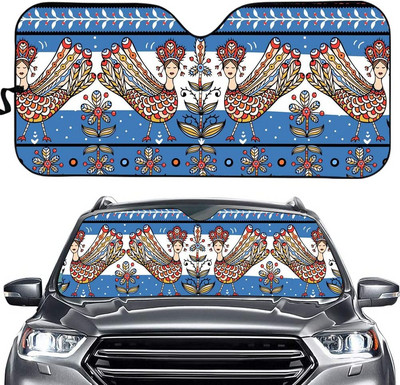 Parasolar personalizat pentru parbriz frontal auto Daisy - blocheaza razele UV Protector parasolar - Parasolar automat pliabil acordeon pt.