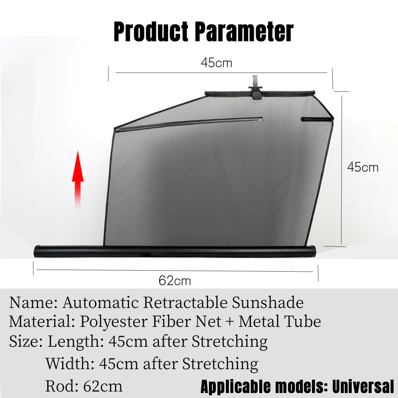 Univerzalna podizajuća suncobrana za automobil Automatski uvlačiva crna navlaka za sunce Blok zavjese za automobil Dodaci za zaštitu bočnog prozora