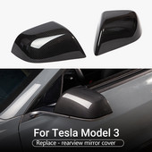 Hátsó tükörborítás Tesla Model 3 visszapillantó oldalsó tükör matrica autó dekoráció módosítása szénszálas ABS 3-as modellhez 2017-2023