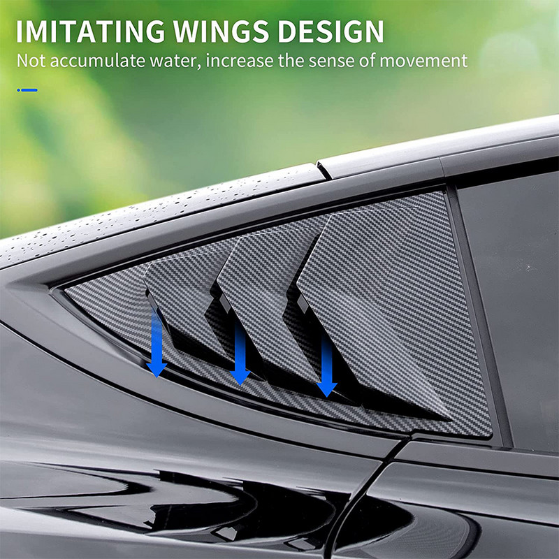 2 KOM stražnjeg prozora automobila trokutast eksterijer s tri lista Deflektor kapaka Dekoracija Modificirani dodaci za Tesla Model Y