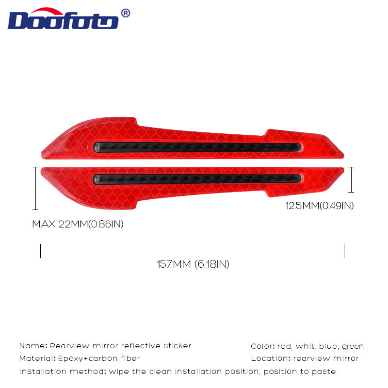 2PCS Автомобилна броня Светлоотразителни ленти Предупредителна маркировка за безопасност Аксесоари за стайлинг на автомобили Дъска за крилото на вратата Светлоотразителни стикери Декоративни