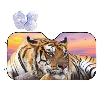 Predator Tiger Sunset napernyő szélvédő Animal Lovers univerzális burkolat első blokk ablak autó napernyő árnyékoló napernyő védő