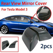 Oldalsó szárnyú tükörburkolatok védősapkái ABS anyagú, szénszálas mintájú tükörtakaró sapkákkal, Tesla Model 3 2017-2020