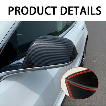 Πλαϊνά καλύμματα καθρεφτών Προστασία καπακιών ABS Υλικό με μοτίβο από ανθρακονήματα Καπάκια καλύμματος καθρεπτών για Tesla Model 3 2017-2020