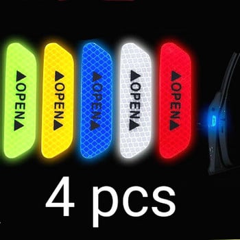 4 бр./компл. Car Reflectante Reflector Sticker Car BodyHigh Reflective Exterior Auto Accessories Reflective Tape Reflex Warning