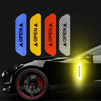 4 бр./компл. Car Reflectante Reflector Sticker Car BodyHigh Reflective Exterior Auto Accessories Reflective Tape Reflex Warning