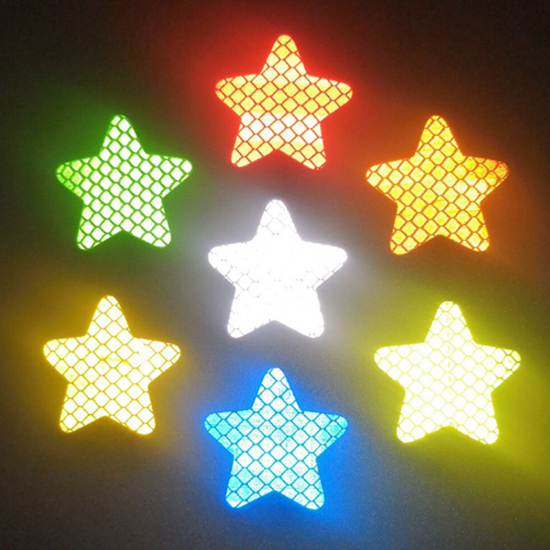 10 db/szett Autómatrica Fényvisszaverő Pentagram szalag Figyelmeztető Biztonsági matrica az autó lökhárító csomagtartója fényvisszaverőhöz Veszélyes szalag autóstílushoz