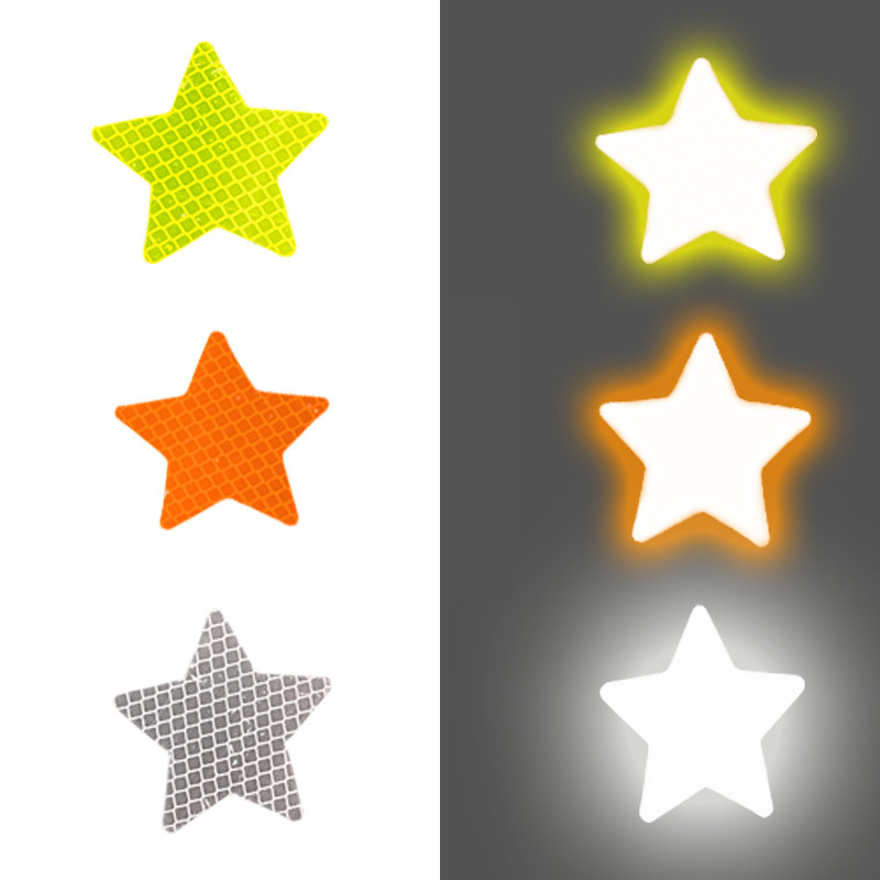 10 db/szett Autómatrica Fényvisszaverő Pentagram szalag Figyelmeztető Biztonsági matrica az autó lökhárító csomagtartója fényvisszaverőhöz Veszélyes szalag autóstílushoz