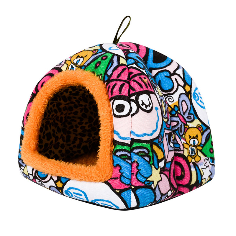 Kubo apvalus mažas narvas naminiams gyvūnėliams Šiltas žiemos žiurkėno mini narvas maži gyvūnai, žiurkėno lizdas, skirtas graužikams / jūrų kiaulytei / žiurkei / ežiukui