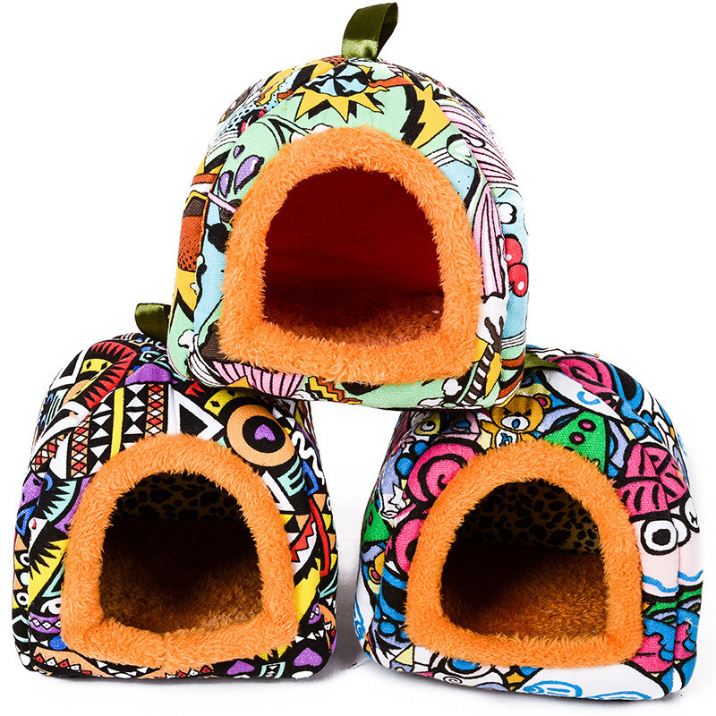 Kubo apvalus mažas narvas naminiams gyvūnėliams Šiltas žiemos žiurkėno mini narvas maži gyvūnai, žiurkėno lizdas, skirtas graužikams / jūrų kiaulytei / žiurkei / ežiukui