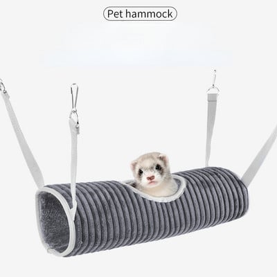 Ζεστή αιώρα χάμστερ τούνελ για μικρά ζώα Sugar Glider Tube Swing Κρεβάτι Φωλιά ινδικού χοιριδίου Κρεβάτια Φωλιά για Αρουραίους Αξεσουάρ κλουβιού παιχνιδιών κουναβιών