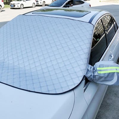Autó első napernyő négyrétegű alumínium fólia vastag mágneses autó hóvédő napellenző védőhuzat külső tartozékokhoz