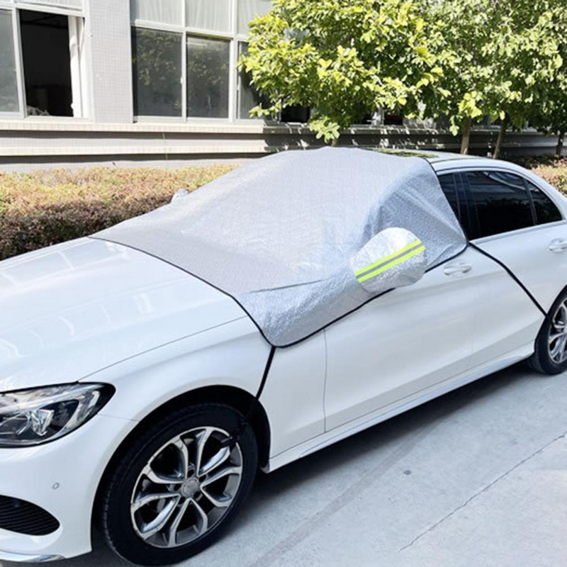 Automobilio priekinis skėtis nuo saulės Keturių sluoksnių aliuminio folija, stora magnetinė automobilio sniego skėčio apsauga nuo saulės išoriniams priedams