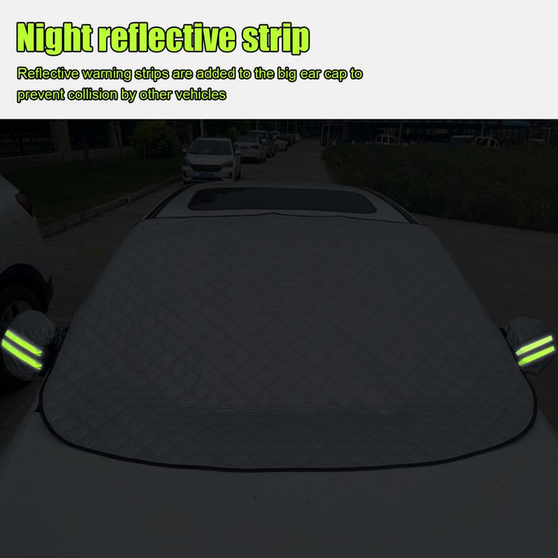 Automobilio priekinis skėtis nuo saulės Keturių sluoksnių aliuminio folija, stora magnetinė automobilio sniego skėčio apsauga nuo saulės išoriniams priedams