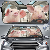 Pig Couple autós napernyő, autós szélvédő napernyő, disznóautó-tartozékok, autódíszítés, ajándék neki, disznóbarát