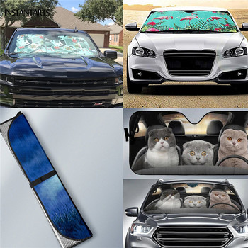 Подарък за Хелоуин 3D Готини филми на ужасите Дизайн Печат Защита на интериора на автомобила Предно предно стъкло Сенник Сгъваем сенник за SUV автомобили