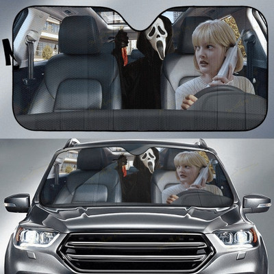 Poklon za Noć vještica 3D cool horor filmovi Dizajn Print Zaštita unutrašnjosti automobila Prednje vjetrobransko staklo Sklopivi suncobran za SUV automobile