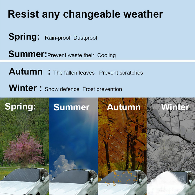 Magnetic Edges Car Snow Cover Frost Car Windshield Car Snow Cover Car Sun Sun Shade κάλυμμα αδιάβροχο προστατευτικό παρμπρίζ Car Truck SUV