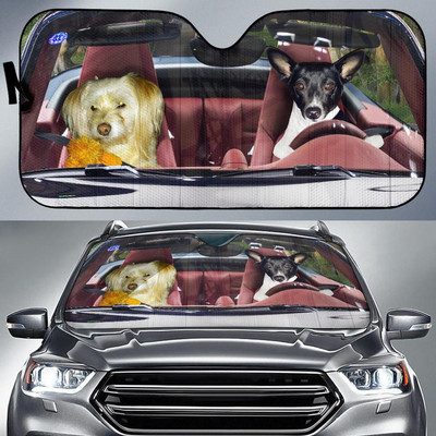 Beagle Dog 3D Animal Printing Mașină Parasolar Parasolar Câini amuzanți Cool Arătos Dimensiune mare Universal Auto Parbriz Parasolar Vânzări calde