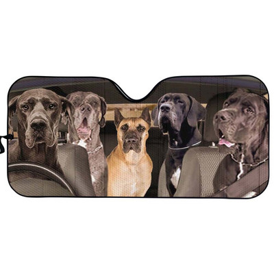 Beagle Dog 3D Animal Printing Mașină Parasolar Parasolar Câini amuzanți Cool Arătos Dimensiune mare Universal Auto Parbriz Parasolar Vânzări calde
