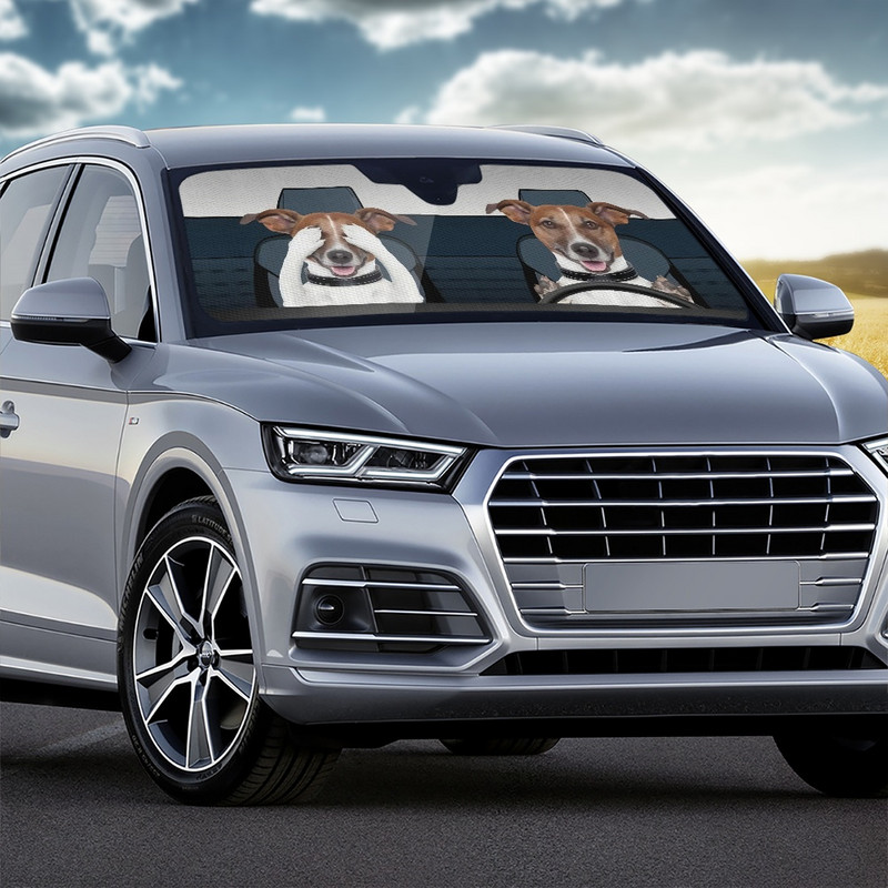 Beagle Dog 3D Animal Printing Mașină Parasolar Parasolar Câini amuzanți Cool Arătos Dimensiune mare Universal Auto Parbriz Parasolar Vânzări calde