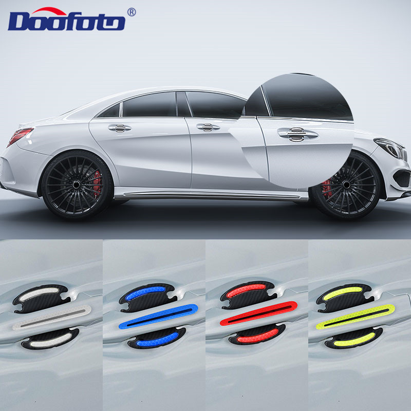 4 bucăți benzi reflectorizante pentru mașină autocolant pentru mașină din fibră de carbon pentru camion auto motor anti-zgârieturi autocolant de avertizare de siguranță accesorii auto