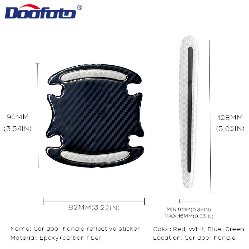 4 bucăți benzi reflectorizante pentru mașină autocolant pentru mașină din fibră de carbon pentru camion auto motor anti-zgârieturi autocolant de avertizare de siguranță accesorii auto