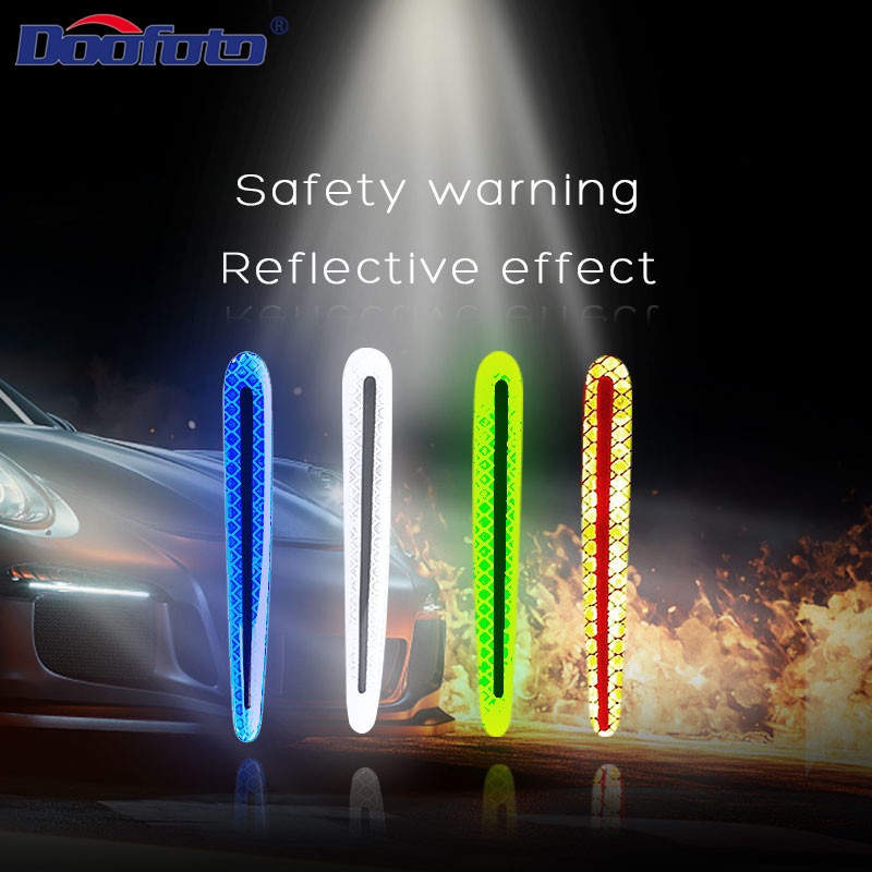 4 bucăți benzi reflectorizante pentru mașină autocolant pentru mașină din fibră de carbon pentru camion auto motor anti-zgârieturi autocolant de avertizare de siguranță accesorii auto