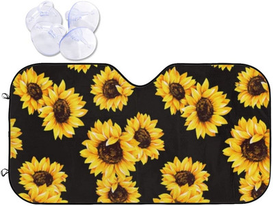 Fața de pisică cu ochi galbeni Parasolar auto pentru parbriz Blocuri pliabile Raze UV Păstrează vehiculul la rece Protejează interiorul