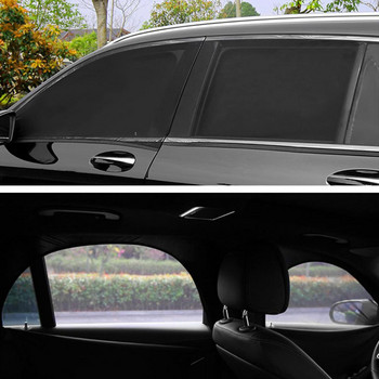 2PCS Двуслойни екрани за прозорци на автомобили Автомобилна UV защита, устойчива на насекоми завеса, прибираща се мрежа за сенници на страничните прозорци Лятна защита
