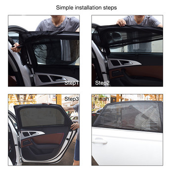 2бр. Аксесоари за стайлинг на автомобили Сенник за автоматична защита срещу ултравиолетови лъчи Сенник за завеси от страничен прозорец Мрежа за сенник Защитно фолио за прозорци