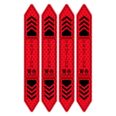 4 bucăți autocolante pentru ușile mașinii Marcaj de avertizare de siguranță DESCHIS ATENȚIE Bandă reflectorizantă înaltă Autocolant exterior pentru cască de motocicletă