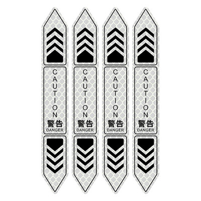 4 bucăți autocolante pentru ușile mașinii Marcaj de avertizare de siguranță DESCHIS ATENȚIE Bandă reflectorizantă înaltă Autocolant exterior pentru cască de motocicletă