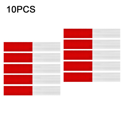 10 τεμ. Κόκκινο και άσπρο αυτοκόλλητο αντανακλαστικής ταινίας για φορτηγό αυτοκινήτου