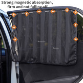 Parasolar pentru fereastră mașină Paravan magnetic pentru țânțari Protecție solară pentru mașină Plasă de izolare termică cu perdea magnetică Parasolar geam auto