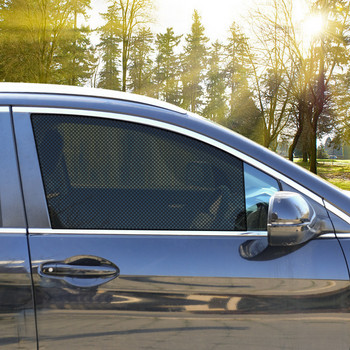 2PCS Сенници за странични прозорци на автомобила Стикери Слънцезащитен прозорец Слънцезащитен капак Черен PVC сенник с малки дупки 42x38cm