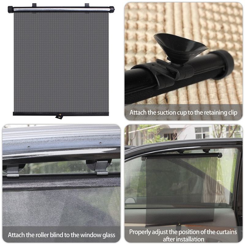 Αναδιπλούμενο σκίαστρο παραθύρου αυτοκινήτου 2 τμχ Ρολό κουρτίνας παραθύρου αυτοκινήτου Αντιηλιακή προστασία Ασπίδα προστασίας προσωπικών δεδομένων Ρυθμιζόμενος αποκλεισμός ηλιοφάνειας