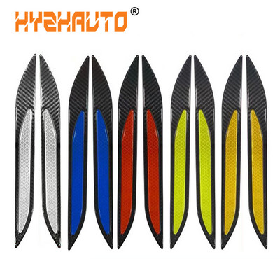 HYZHAUTO 2Gb oglekļa šķiedras automašīnu uzlīmes bufera aizsargs atstarojošas sloksnes kravas automašīnu auto motociklu pretskrāpējumu brīdinājuma uzlīmes