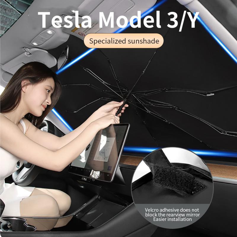 Ομπρέλα ηλίου παρμπρίζ αυτοκινήτου για Tesla Model 3/Y/X/S Series Ειδικό αντηλιακό ύφασμα αντηλιακής προστασίας και θερμομόνωσης