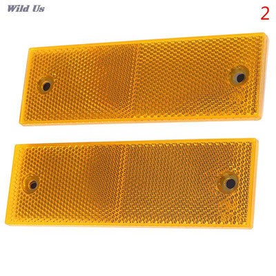 2 db piros/fehér/narancssárga teherautó motorkerékpár öntapadó téglalap műanyag fényvisszaverő fényvisszaverő figyelmeztető tábla matricák biztonsági tábla